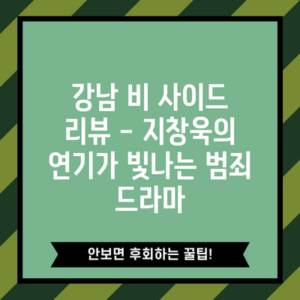강남 비 사이드 리뷰 – 지창욱의 연기가 빛나는 범죄 드라마