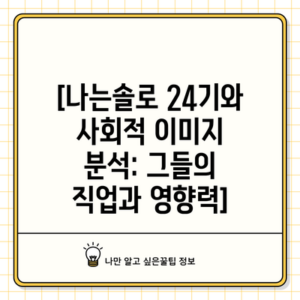[나는솔로 24기와 사회적 이미지 분석: 그들의 직업과 영향력]